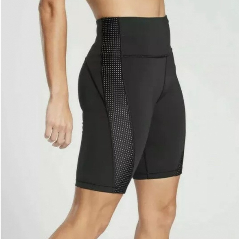 Athleta Womens XL Black HIIT It 9" Bike Short Mesh Panel Athletic Workout 566737
